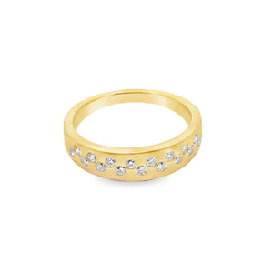 14k Yellow Gold .37ct White Diamond Ring