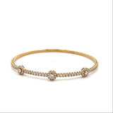 14k Yellow Gold 1.42ct Diamond Bangle