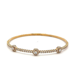 14k Yellow Gold 1.42ct Diamond Bangle