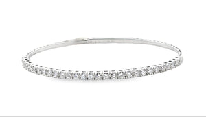 14k White Gold 2.14ct Diamond Bangle