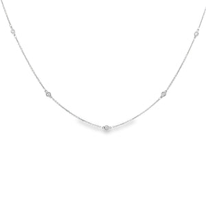14k White Gold .33ct White Diamond Necklace
