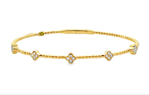 14k Yellow Gold 0.33ct Diamond Bangle