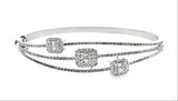 14K White Gold 2.16ct Diamond Bangle