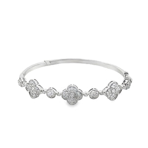 14k White Gold 1.65ct Diamond Bangle