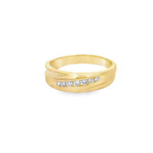 Men's 14k Yellow Gold .33ct White Diamond Ring