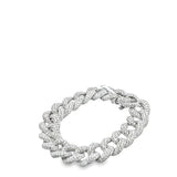 14k White Gold 20.50ct Diamond Cuban Bracelet