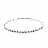 14k White Gold .50ct Blue and .49ct White Diamond Flexible Bangle