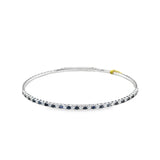 14k White Gold .52ct Black and .51ct White Diamond Flexible Bangle