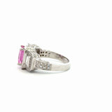 18k White Gold 1.80ct Pink Sapphire and 1.51ct Diamond Ring