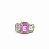 18k White Gold 1.80ct Pink Sapphire and 1.51ct Diamond Ring