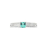 18k White Gold .28ct Paraiba .26ct White Diamond Ring