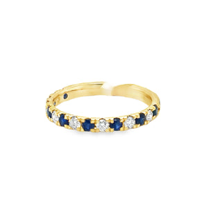 14k Yellow Gold .44ct Sapphire and .29ct Diamond Ring