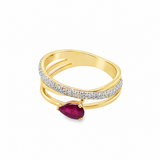 14k Yellow Gold .45ct Ruby and .25ct Diamond Ring
