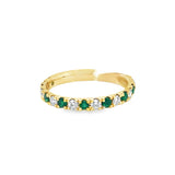 14k Yellow Gold .35ct Emerald and .30ct Diamond Ring