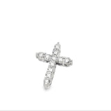 14k White Gold 1.48ct White Diamond Cross Pendant