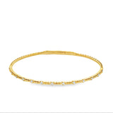 14k Yellow Gold .20ct White Diamond Flexible Bangle