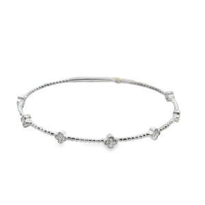 14k White Gold .55ct White Diamond Bangle