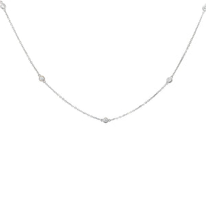 14k White Gold .47ct White Diamond Necklace
