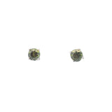 14k White Gold .80ct Green Diamond Earrings