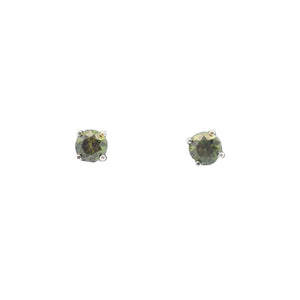 14k White Gold .80ct Green Diamond Earrings