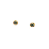 14k Yellow Gold .30ct Green Diamond Earrings