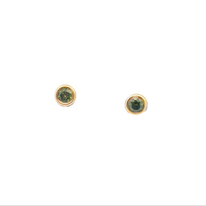 14k Yellow Gold .30ct Green Diamond Earrings