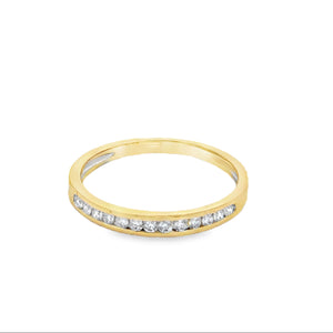 14k Yellow Gold .18ct White Diamond Ring