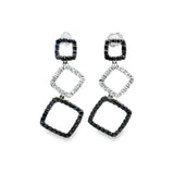 14kt White Gold 1.42ct Black .60ct White Diamond Earring