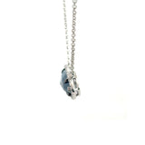 14k White Gold 4.59ct Blue and .27ct White Diamond Necklace