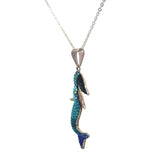 Silver Multi-color Crystal Mermaid Pendant