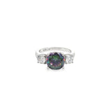 Silver Mystic Topaz Crystal Stone Ring