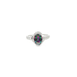 Silver Mystic Topaz Solitaire Ring