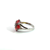 Silver Garnet Crystal Ring