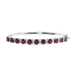 Silver Ruby Crystal Bracelet