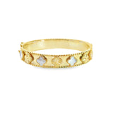 Silver Clover Motif Bangle