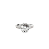 Silver Round Crystal Ring