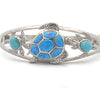 Sterling Silver Larimar In-Shell Turtle Bangle