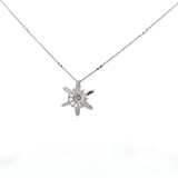 14k White Gold 1.38ct White Diamond Snowflake Pendant