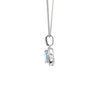 14k White Gold .9ct Aquamarine .019ct Diamond Necklace