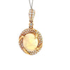 18k Rose Gold .40ct Diamond and 1.96ct Opal Pendant