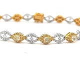 14k White and Yellow Gold 3.18ct Yellow and 1.07ct White Diamond Bracelet