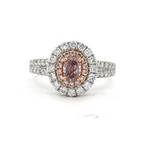 18k Rose and White Gold .51ct Pink and .60ct White Diamond Ring