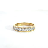 14k Yellow Gold .60ct Diamond Half Eternity Ring