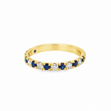 14k Yellow Gold .44ct Sapphire and .29ct Diamond Ring