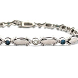 14k White Gold .85ct Blue and White Diamond Bracelet