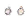 14k White Gold 1.00ct Opal and .35ct Diamond Earrings