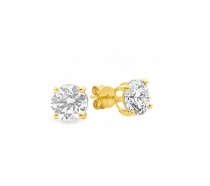 14k Yellow Gold 2.45ct Lab Diamond Earrings