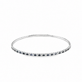 14k White Gold .52ct Black and .51ct White Diamond Flexible Bangle