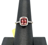 1.54ct Pink Tourmaline .26ct Diamond Ring