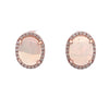 14k Rose Gold 3.40ct Opal and .35ct Diamond Earrings